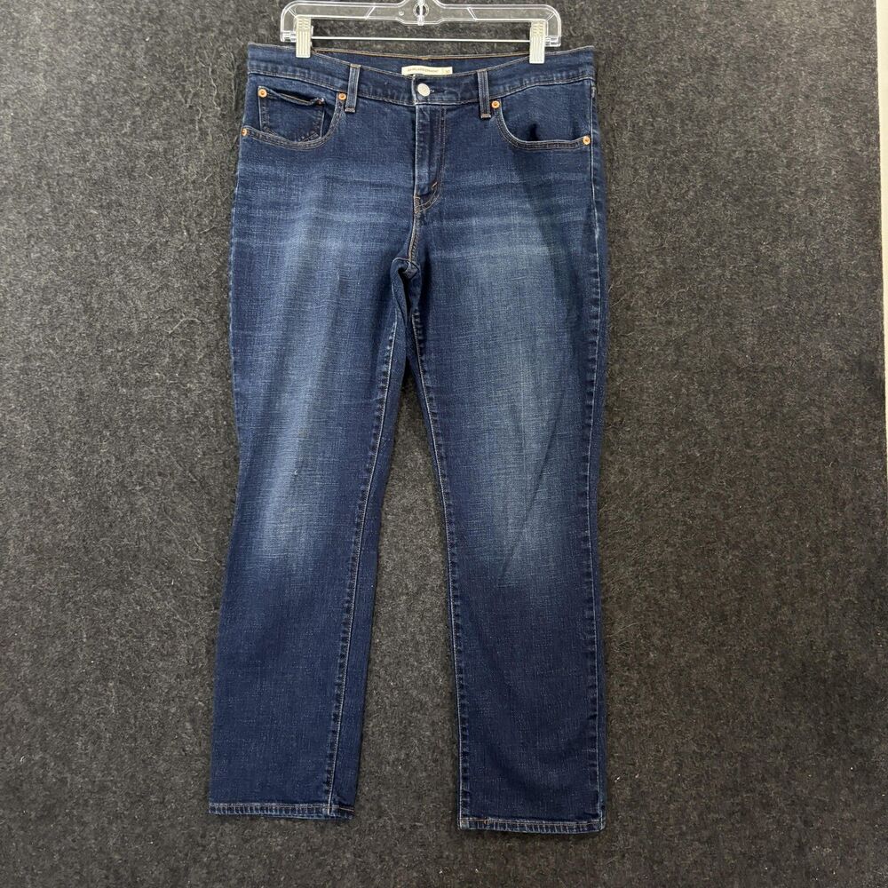 Levi's 414 Relaxed Straight Jeans Women's 30x28 Blue Wash Mid Rise Stretch Denim